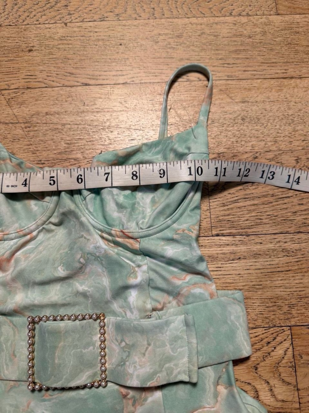 WeWoreWhat Marble Print Belted One Piece Swimsuit - Picture 4 of 6